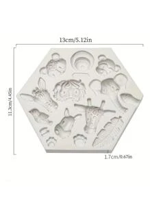 1入組動物形狀巧克力和糖果矽膠模具 - 白色 - 查看 8