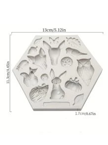 1入組動物形狀巧克力和糖果矽膠模具 - 白色 - 查看 9
