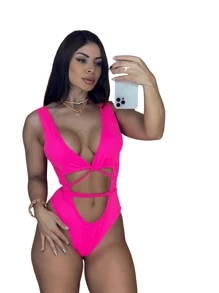 Women Bodysuits - Màu Hồng Tươi - Xem 1