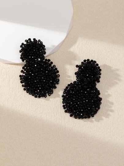 أقراط متدلية دائرية خرز