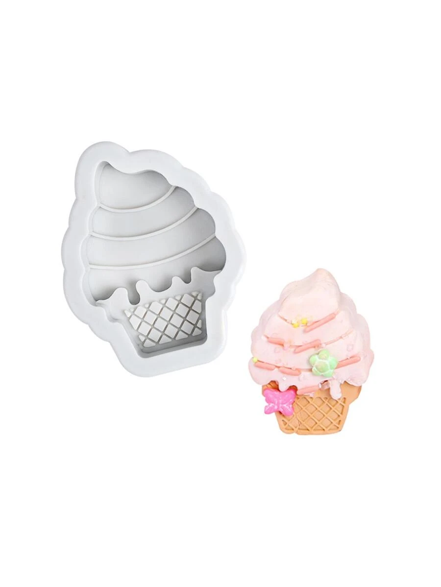 1pc Ice-cream Design Silicone Mold - Grey - View 1