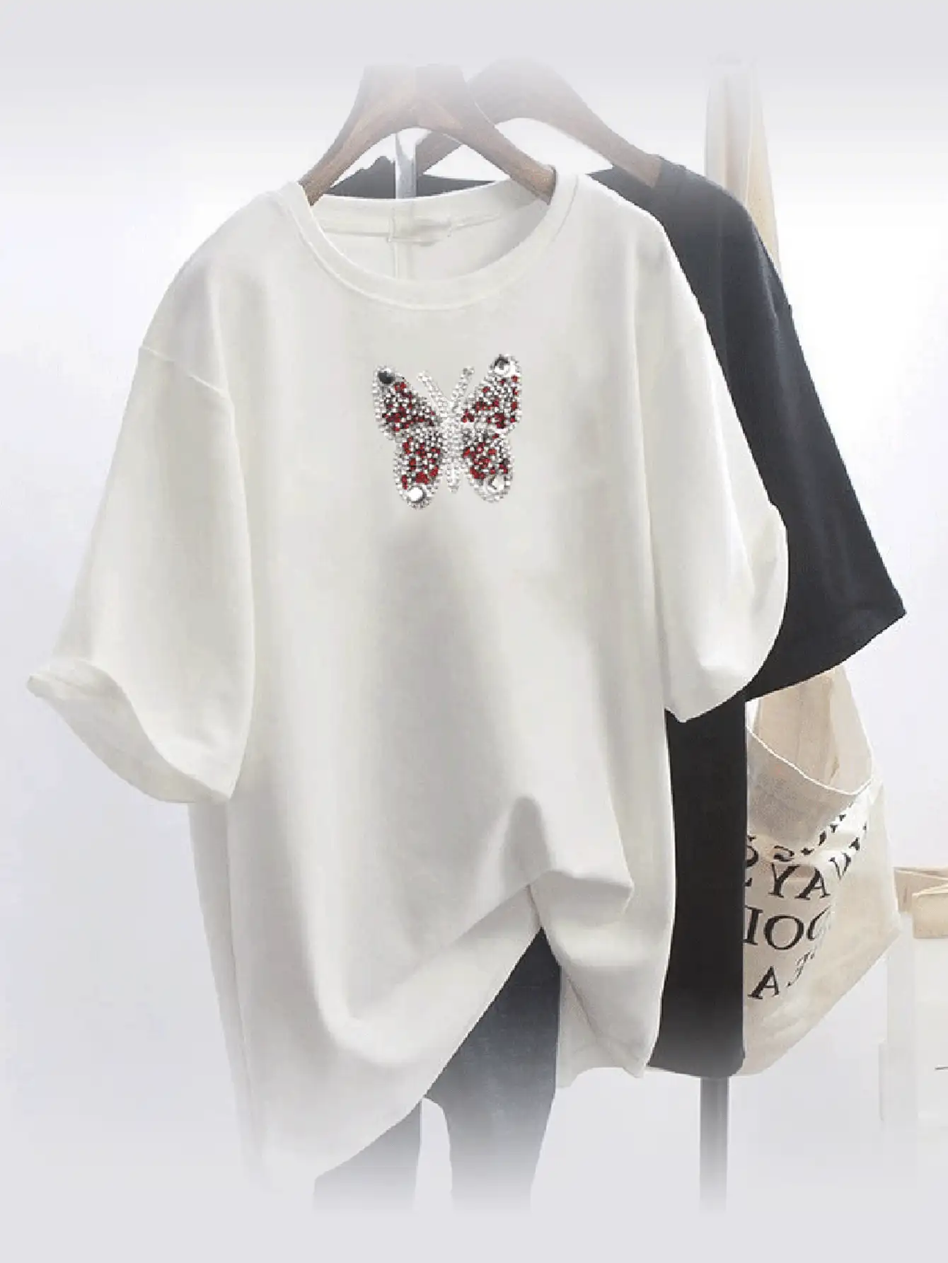 2入組水鑽補丁熨燙/縫製蝴蝶貼花服裝貼紙，汽車杯墊裝飾串珠水晶水鑽徽章，DIY補丁衣袋褲鞋手機殼，銀色 - 銀色 - 查看 5