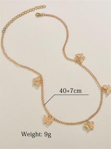 1 vòng cổ mặt dây chuyền hình bướm bằng hợp kim đơn giản thời trang cho nữ - Vàng - Xem 2