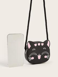 女孩貓貓設計拉鍊可愛異形包