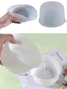 1 pieza Taza de medir de silicona de 600ML, taza de medir de líquido blanca sencilla para la cocina - Blanco - Ver 3
