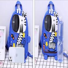 Mochila con dibujos animados de cebra con estampado.Auzl - Azul - Ver 3