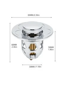 1pc 2 In 1 ABS Drain Stopper, Modern Silver  Bath Tub Plug For Bathroom - Silver - View 2