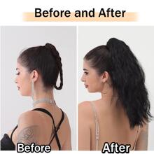 Medium Curly Ponytail Synthetic Hair Extension - Black - View 5