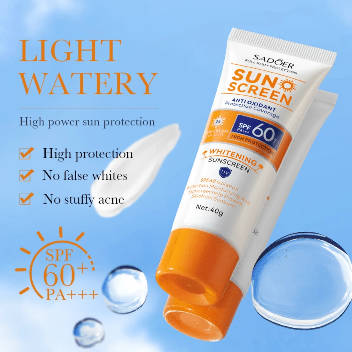ANTI OXIDANT SUN SCREEN 40g  SPF60+ - 白色 - 查看 1
