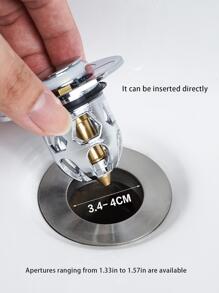 1pc 2 In 1 ABS Drain Stopper, Modern Silver  Bath Tub Plug For Bathroom - Silver - View 3