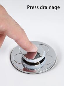 1pc 2 In 1 ABS Drain Stopper, Modern Silver  Bath Tub Plug For Bathroom - Silver - View 5