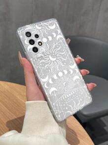 Moon & Sun Pattern Clear Phone Case