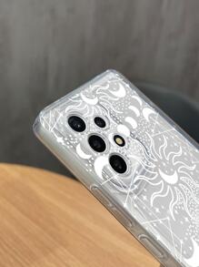 Moon & Sun Pattern Clear Phone Case