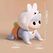 Interesting Electric Rabbit Climbing Doll Baby Toy Early Education Crawling Doll For Infant - Blue - View 4