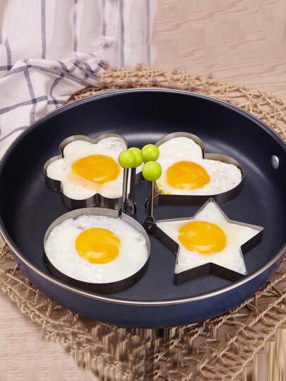 4入組花和心形煎蛋模具