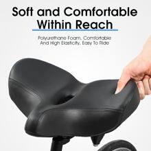 1pc West Biking Large Bicycle Saddle, Comfortable Soft Seat Cushion For Mountain Bike, Extra Large Seat Cycling Accessories Equipment - Black - View 4