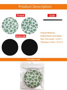 2入組愛心圖案防滑汽車杯墊 - 綠色 - 查看 4