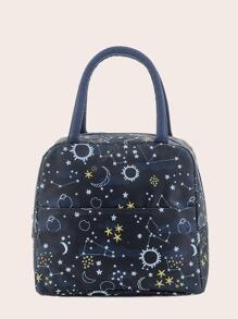 Geometric Pattern Lunch Box Bag Insulated Thermal Bag Back To School Lunch Box Lunch Bag Back To School Supplies Bento Box Lunchbag Home Essentials Lunch Kit Cooler Box Lunchbox Bag - Multicolor - View 5