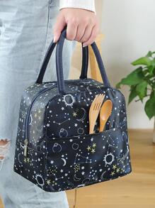 Geometric Pattern Lunch Box Bag Insulated Thermal Bag Back To School Lunch Box Lunch Bag Back To School Supplies Bento Box Lunchbag Home Essentials Lunch Kit Cooler Box Lunchbox Bag - Multicolor - View 2