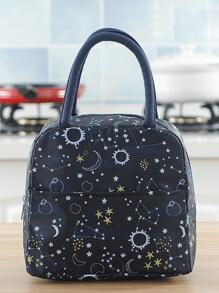 Geometric Pattern Lunch Box Bag Insulated Thermal Bag Back To School Lunch Box Lunch Bag Back To School Supplies Bento Box Lunchbag Home Essentials Lunch Kit Cooler Box Lunchbox Bag - Multicolor - View 3