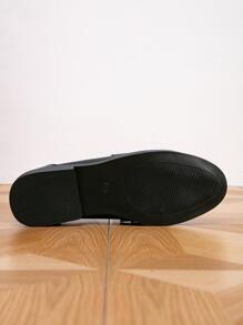 Damski Płaskie buty Skóra obuwie , Niesznurowane Mokasyny , Czarny obuwie , Góra Damski obuwie , Wysokie obcasy Damski Płaskie buty Codzienny obuwie , Dom obuwie