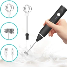 USB 3-Head Electric Mixer Charging Egg Beater Portable Cream Frother Milk Coffee Whisk Kitchen & Home Tools