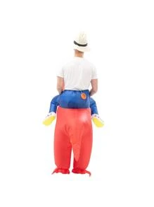 1入組卡通恐龍設計充氣派對服飾 - 紅色 - 查看 3