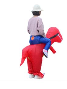 1入組卡通恐龍設計充氣派對服飾 - 紅色 - 查看 5