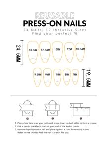 24 件/套长杏仁形不对称金线图案 Abs 全覆盖光泽假指甲和 1 个随机颜色指甲锉和 1 个果冻胶，适合派对、舞蹈、日常佩戴 - 彩色 - 查看 5