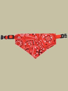 1入組卡通花朵圖案寵物流口水圍兜適用於貓&狗狗