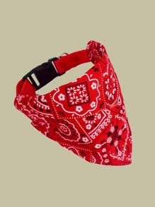 1入組卡通花朵圖案寵物流口水圍兜適用於貓&狗狗