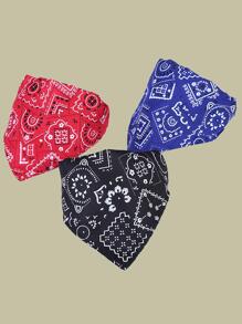 1入組卡通花朵圖案寵物流口水圍兜適用於貓&狗狗