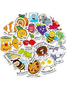 5Sheets/100pcs Punny Rewards Stickers Punny Labels Motivational Stickers Inspiration Positive Accents Words Stickers Cartoon Animal Stickers Cute Incentive Stickers for Kids Teacher School Classroom - Multicolor - View 7