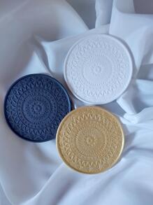 1 件杯垫硅胶模具，圆形硅胶模具，用于制作杯垫 - 白色 - 查看 3