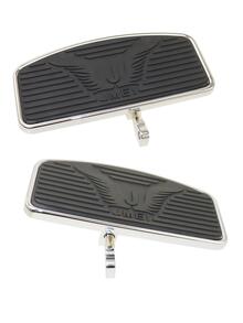 1set Carbon Steel Motorcycle Foot Control Pedal Compatible With Harley-Davidson - Silver - View 2