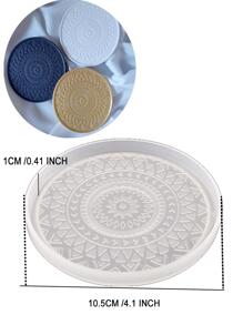 1 件杯垫硅胶模具，圆形硅胶模具，用于制作杯垫 - 白色 - 查看 4