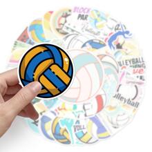 50 pezzi Adesivi Guka con motivi sportivi di pallavolo, graffiti carini, cartoni animati e anime, adesivi impermeabili adatti per laptop, borracce, skateboard, telefoni cellulari, forniture scolastiche, ritorno a scuola - Bianco e nero - Visualizzare 2