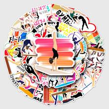 50 件体操图案可爱涂鸦图案卡通动漫 Guka 贴纸可爱时尚爱心涂鸦防水贴纸适用于笔记本电脑水瓶滑板手机、学校用品、返校 - 黑與白 - 查看 1