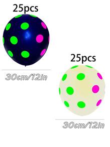 50 stuks decoratieve ballonnenset met stippenpatroon, lichtgevend in het donker, moderne latexballonset voor feestversiering, Kerstmis