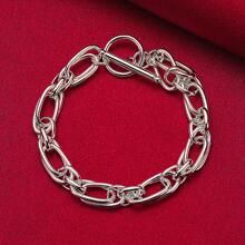 Smooth Silver Round Chain Bracelet, Fashionable & Charming Jewelry For Women, Wedding & Engagement - Silver - View 3