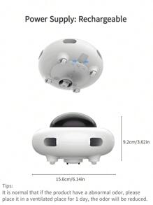 1入組電動互動逗趣旋轉貓玩具 - 黑與白 - 查看 9