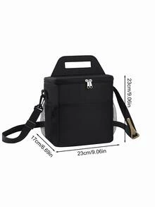 1pc 9L Portable Black Polyester Camping Insulation Bag - Black - View 2