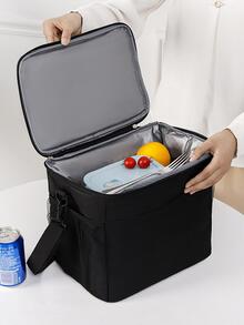 1pc 9L Portable Black Polyester Camping Insulation Bag - Black - View 4