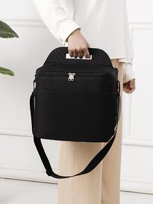 1pc 9L Portable Black Polyester Camping Insulation Bag - Black - View 5