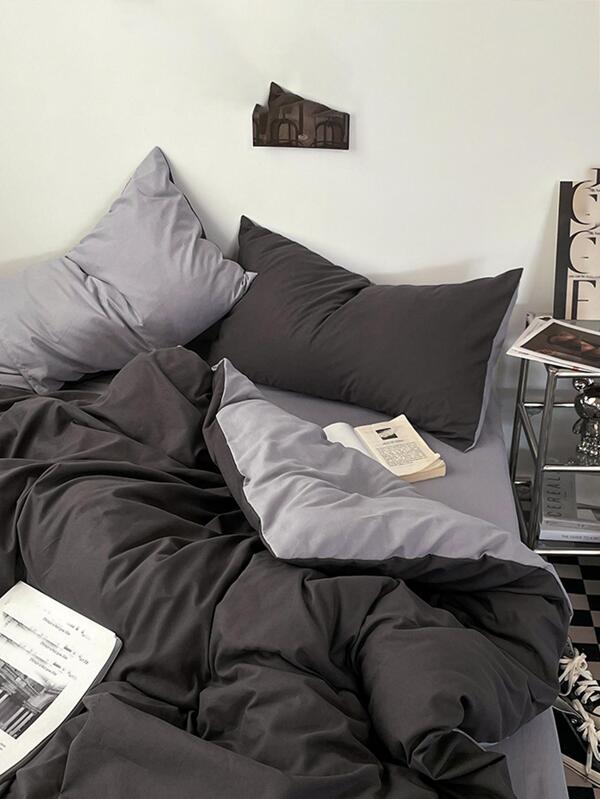 Juego de funda nórdica de 3 piezas en tono gris-verde, suave y acogedor con acabado cepillado (1*Funda nórdica + 2*Fundas de almohada, sin relleno), lavable a máquina, apto para todas las estaciones, dormitorio, habitación de invitados