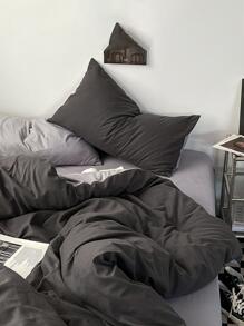 3 件套灰绿色混纺柔软舒适拉绒羽绒被套（1 个羽绒被套 + 2 个枕套，无填充物），可机洗，适合所有季节、卧室、客房 - 灰色 - 查看 7
