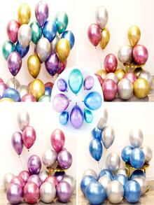 100 piezas Globo decorativo de color metálico - Rosa - Ver 4