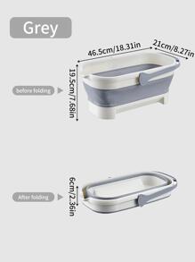 1入組pp+tpr可折疊拖把桶 - 灰色 - 查看 3