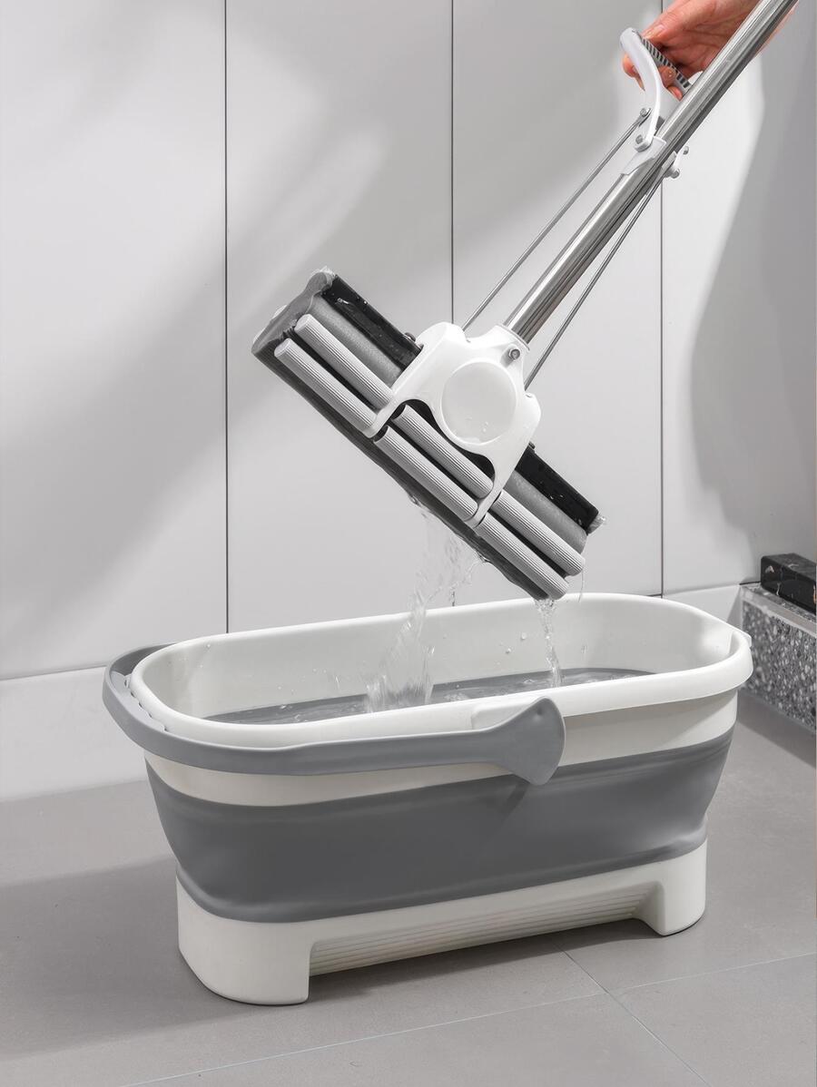 1入組pp+tpr可折疊拖把桶 - 灰色 - 查看 1