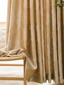 1入組歐式風復古提花和防塵窗簾 - 金色 - 查看 8